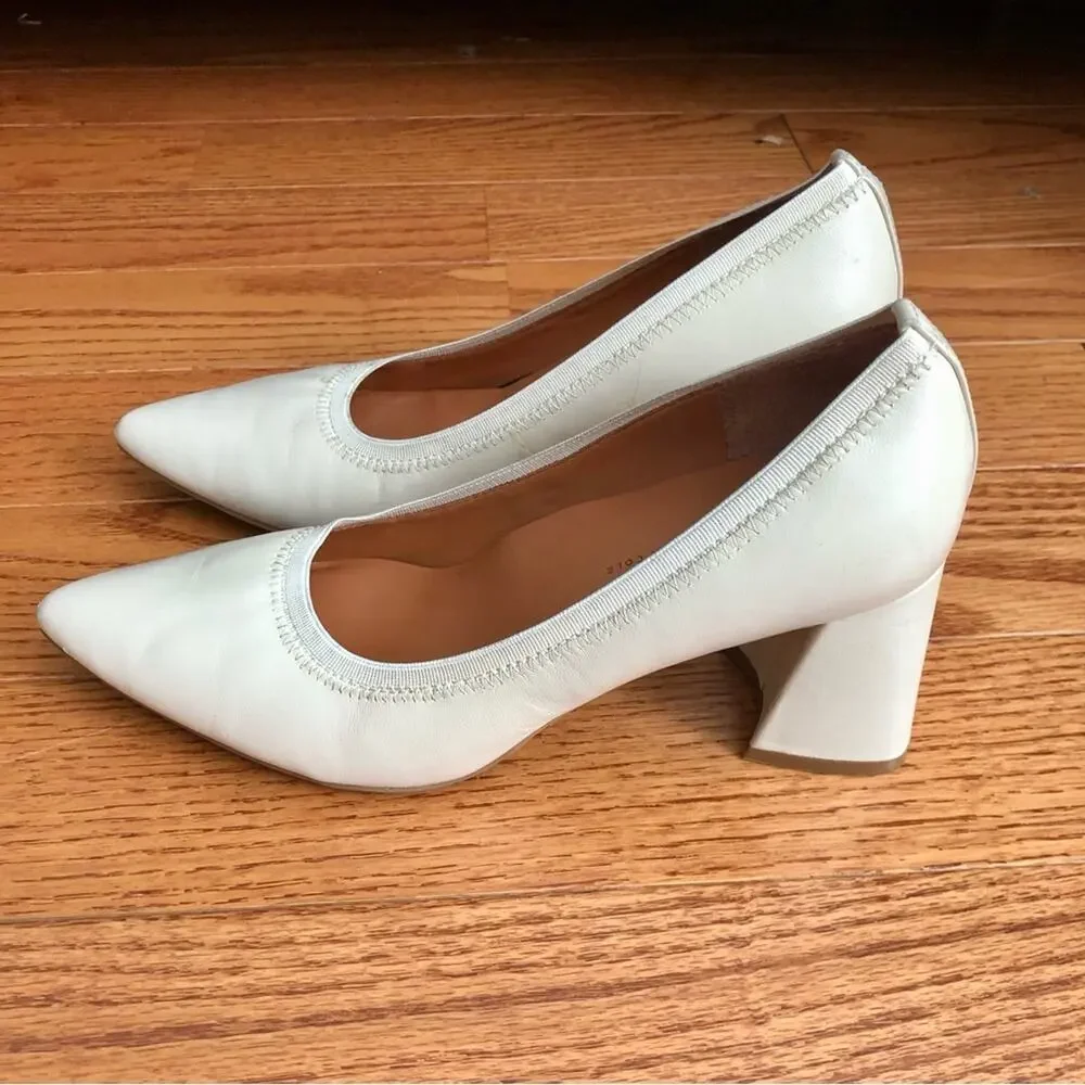 Gentle Souls by Kenneth Cole Dionne Pointed Toe Pumps White Stone Women's 7.5M